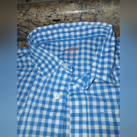 Cat & Jack Other - Cat and Jack size large 12/14 blue and white ginghams striped polo style shirt .
